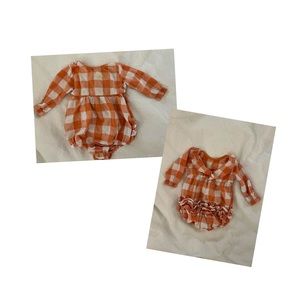 Rufflebutts Cider Plaid Bubble Romper